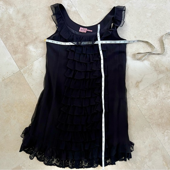 Juicy Couture Silk Y2K Black Ruffled Party Midi Dress - Picture 8 of 10